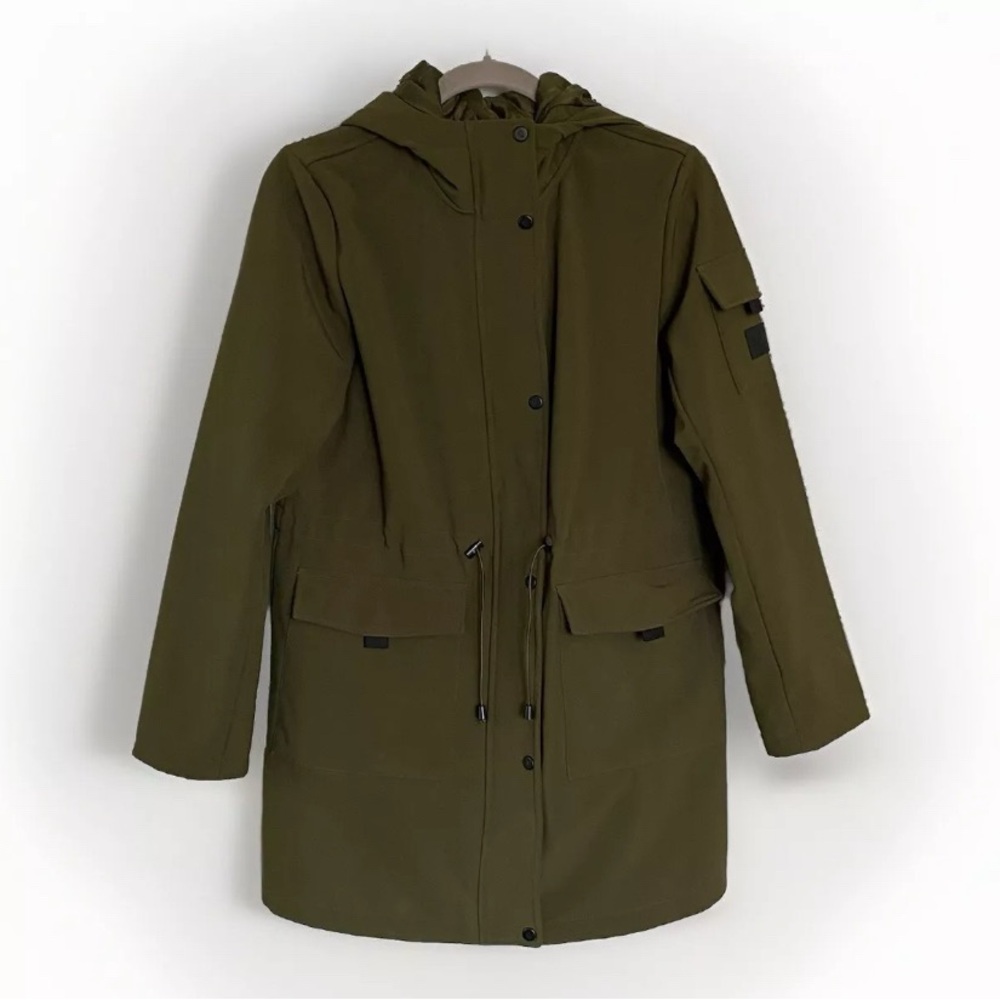 Lauren Ralph Lauren Women Coat Size Small Petite Soft Shell Hooded Olive Green